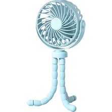 Quartz Realm Ahtapot Hayranı, Masaüstü Kamp Fanı, USB Şarj Edilebilir Tripod Fan, Hafif Fan Mavisi (Yurt Dışından)