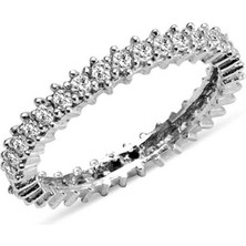 Gumush Gümüş Tek Sıra Tamtur Bayan Alyans Yüzük