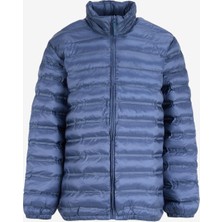 Lee L242028TF Indigo Erkek Koldan ve Bel Altından Lastik Detaylı Fermuarlı Gizli Kapüşonlu Şişme Mont