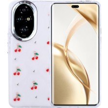 Zore Honor 200 Pro Kılıf Airbag Tasarımlı Simli Şeffaf Senk Kutup Kapak - Kiraz
