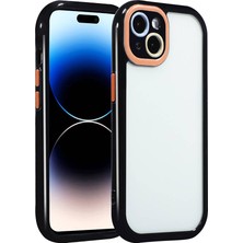 Zore Apple iPhone 14 Kılıf Kamera Korumalı Renkli Kenar ve Çerçeve Tasarımlı Senk Vitamin Kapak-Siyah