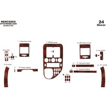 Mars Cockpit Design Mercedes Vito Panelvan Konsol-Torpido Kaplama 1999-2004 24 Parç Maun