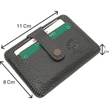 Westpolo Carpi Çok Bölmeli Unisex Hakiki Flötr Deri Kartlık - Gri