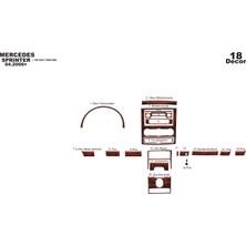 Mars Cockpit Design Mercedes Sprinter-Crafter Konsol-Torpido Kaplama 2006 18 Parça Maun