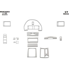 Mars Cockpit Design Mercedes C 180 Konsol-Torpido Kaplama 2006 17 Parça Alüminyum