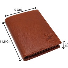 Westpolo Hakiki Deri Kağıt Para ve Bol Kart Bölmeli Erkek Cüzdanı - Taba