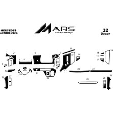 Mars Cockpit Design Mercedes Actros Konsol-Torpido Kaplama 2021-  32 Parça  Piano Black