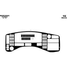 Mars Cockpit Design Mercedes 403 Konsol-Torpido Kaplama 1993-1995 16 Parça Piano Black
