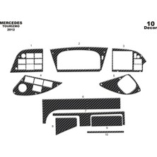 Mars Cockpit Design Mercedes Tourismo Konsol-Torpido Kaplama 2012 10 Parça Karbon