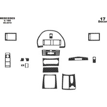 Mars Cockpit Design Mercedes C 180 Piano Black Kaplama 2006 17 Parça Karbon