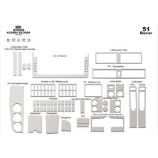 Mars Cockpit Design Mercedes Atego Axor Konsol-Torpido Kaplama 2001-2004 51 Parça Alüminyum