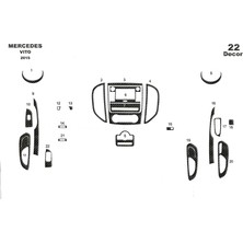 Mars Cockpit Design Mercedes Vito Piano Black Kaplama 2015 22 Parça  Karbon
