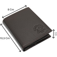 Westpolo Hakiki Deri Kağıt Para ve Bol Kart Bölmeli Erkek Cüzdanı - Kahverengi