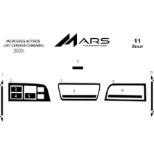 Mars Cockpit Design Mercedes Actros Konsol-Torpido Kaplama 2021-  11 Parça  Piano Black