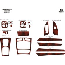 Mars Cockpit Design Mercedes C Serisi Konsol-Torpido Kaplama 2000-2006 16 Parça Maun
