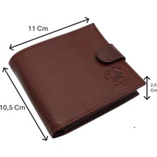 Westpolo Hakiki Deri Kağıt Para, Bozuk Para ve Bol Kart Bölmeli Patlı Erkek Cüzdanı - Kahverengi