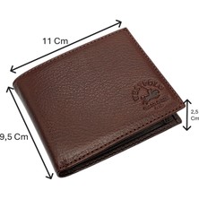 Westpolo Hakiki Deri Kağıt Para, Bozuk Para ve Bol Kart Bölmeli Erkek Cüzdanı - Kahverengi