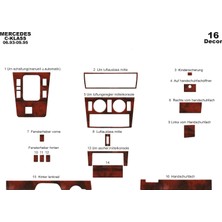 Mars Cockpit Design Mercedes C Serisi Konsol-Torpido Kaplama 1993-1995 16 Parça Maun