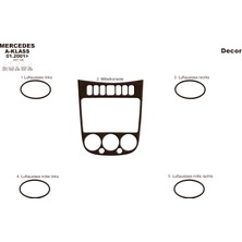 Mars Cockpit Design Mercedes A Serisi Konsol-Torpido Kaplama 2001-2004 5 Parça Koyu Meşe