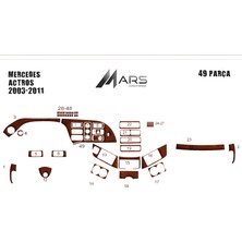 Mars Cockpit Design Mercedes Actros Konsol-Torpido Kaplama 2003-201 49 Parça Maun