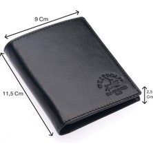 Westpolo Hakiki Deri Kağıt Para ve Bol Kart Bölmeli Erkek Cüzdanı - Siyah