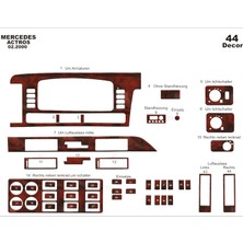 Mars Cockpit Design Mercedes Actros Konsol-Torpido Kaplama 2000-2003 44 Parça Maun