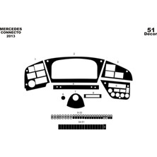 Mars Cockpit Design Mercedes Connecto Konsol-Torpido Kaplama 2013 51 Parça Piano Black