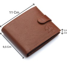 Westpolo Hakiki Deri Kağıt Para, Bozuk Para ve Kart Bölmeli Erkek Cüzdanı - Taba