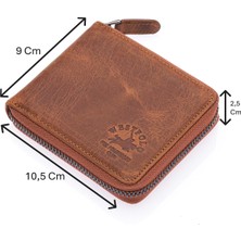 Westpolo Unisex Kağıt Para ve Bol Kart Bölmeli Hakiki Eskitme Deri Cüzdan Kartlık - G2 Taba