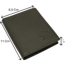 Westpolo Hakiki Deri Kağıt Para, Bozuk Para ve Kart Bölmeli Erkek Cüzdanı - Haki