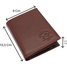 Westpolo Hakiki Deri Kağıt Para, Bozuk Para ve Bol Kart Bölemli Erkek Cüzdan - Kahverengi