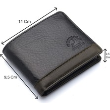 Westpolo Hakiki Deri Kağıt Para ve Bol Kart Bölmeli Erkek Cüzdanı - Siyah-Yeşil