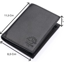 Westpolo Tonka Kağıt Para, Bozuk Para ve Bol Kart Bölmeli Hakiki Deri Erkek Cüzdanı - Siyah