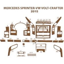 Mars Cockpit Design Mercedes Sprinter-Crafter Piano Black Kaplama 2006 51 Parça Açık Meşe