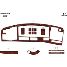 Mars Cockpit Design Mercedes Intro Konsol-Torpido Kaplama 2003-2005 17 Parça Maun