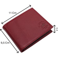 Westpolo Hakiki Deri Kağıt Para, Bozuk Para ve Bol Kart Bölmeli Erkek Cüzdanı - Bordo