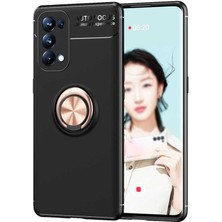 Zore Oppo Reno 5 Pro 5g Kılıf Senk Ravel Silikon Kapak-Siyah-Rose Gold