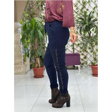 Punta Otantik YG60008 İtalyan Yanlar Pulpayet Coton Pantolon Lacivert