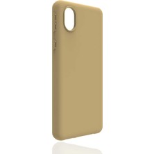 Zore Galaxy A01 Core Kılıf Senk Biye Silikon-Gold