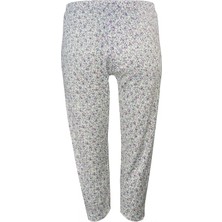Abarta Kadın Pamuklu Jumbo 5xl-6xl Düz Paça Ağlı Çiçekli Kışlık Anne Pijama Altı