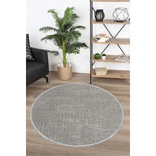 Eliana Home Premium Şönil Dokuma Yuvarlak Halı Salon - Mutfak - Yatak Odası Halı ve Yolluk-Gri
