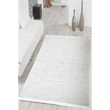 Rovigo Home Premium Şönil Dokuma Halı Salon - Mutfak - Yatak Odası Halı ve Yolluk-Beyaz