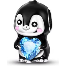 Fubena Buz Kalpli Penguen Gümüş Charm