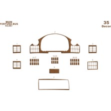 Mars Cockpit Design Man Fortuna Konsol-Torpido Kaplama 2003 35 Parça Açık Meşe