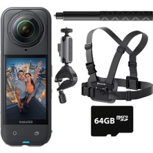INSTA360 X5 Bisiklet Kiti Hızlı Şarj ve 180 Dakika Kullanım Süresi ile En Canlı Gece Çekimleri