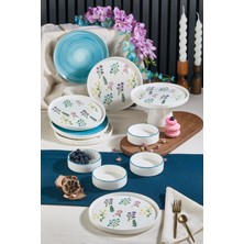 Kitchen Life Art Botanical 11 Parça Ayaklı Handmade Premium Kahvaltı Takımı - 6 Kişilik Kahvaltı Takımı Setiü
