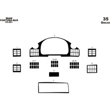 Mars Cockpit Design Man Fortuna Konsol-Torpido Kaplama 2003 35 Parça Piano Black