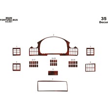 Mars Cockpit Design Man Fortuna Konsol-Torpido Kaplama 2003 35 Parça Maun