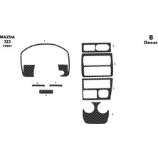 Mars Cockpit Design Mazda 323 Konsol-Torpido Kaplama 1996 8 Parça Karbon