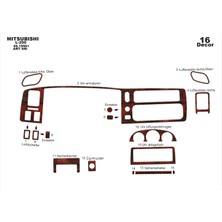 Mars Cockpit Design Mitsubishi L200 Konsol-Torpido Kaplama 1996-2007 16 Parça Maun